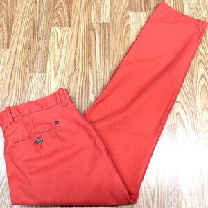 33x32 TOMMY HILFIGER CUSTOM FIT PANTS 100% COTTON PINK-ORANGE Sz 33W x 32L
